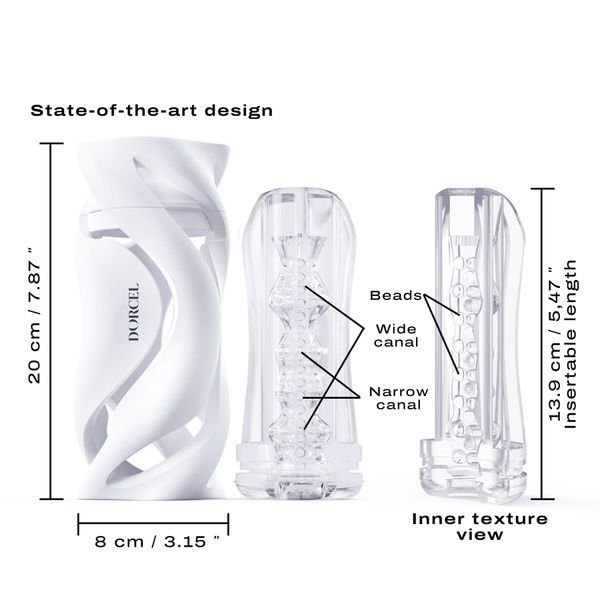 Мастурбатор Dorcel DEEP BLOW WHITE, подвійне використання SO7377