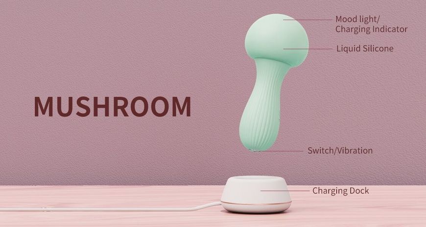 Вибромассажер Otouch MUSHROOM Teal, 7 режимов, функция ночника, технология &laquo;старт-стоп&raquo; SO9399 фото