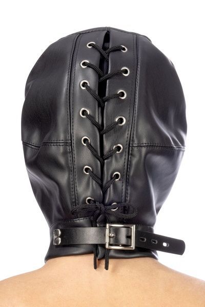 Капюшон з кляпом для БДСМ Fetish Tentation BDSM hood in leatherette with removable gag SO4673