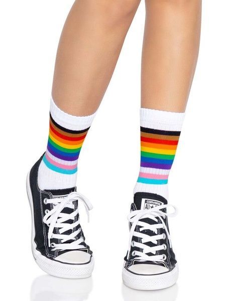 Носки женские в полоску Leg Avenue Pride crew socks Rainbow, 37&ndash;43 размер SO8584 фото