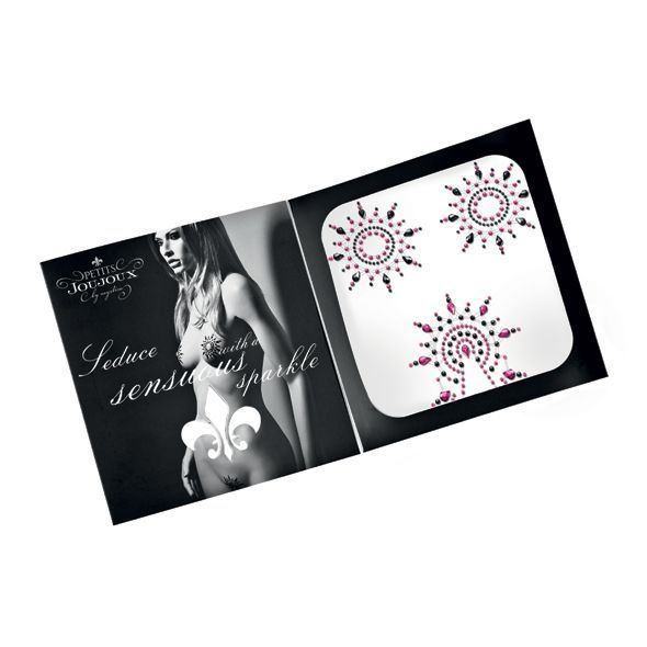 Пестіс з кристалів Petits Joujoux Gloria set of 3 - Black/Pink, прикраса на груди та вульву SO3131