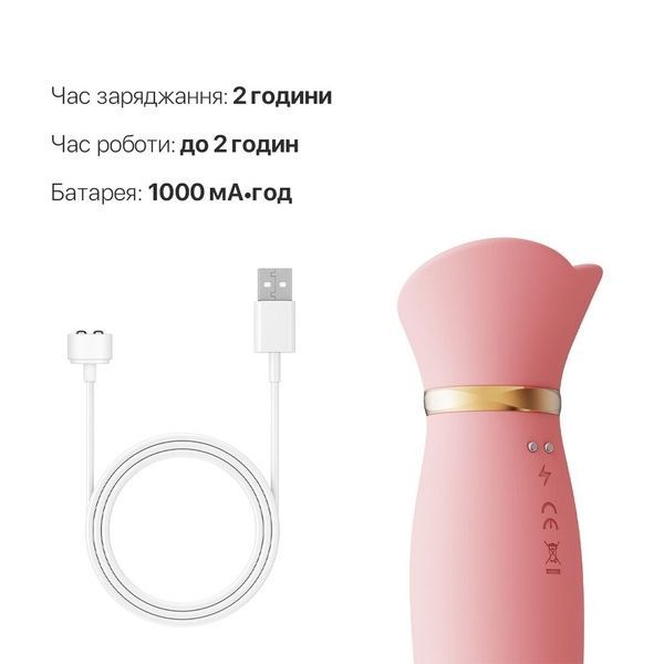 Пульсатор-вібратор із вакуумною стимуляцією клітора Zalo - ROSE Thruster Strawberry Pink SO6682