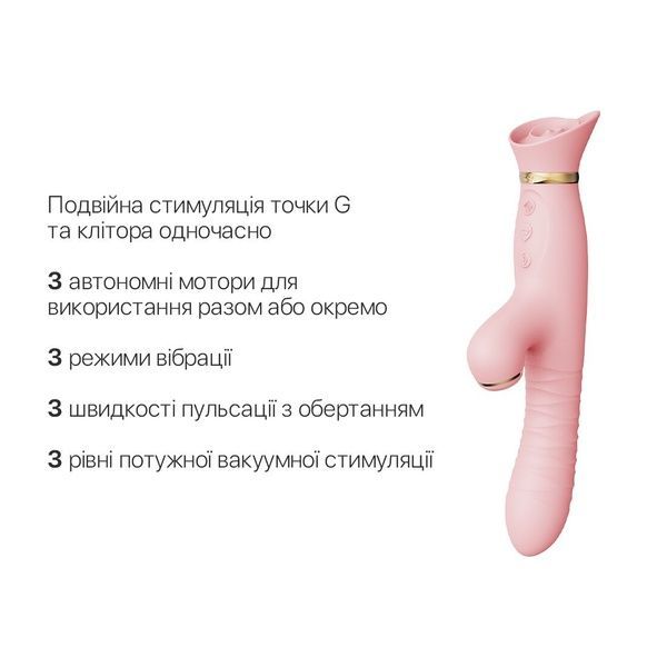Пульсатор-вібратор із вакуумною стимуляцією клітора Zalo - ROSE Thruster Strawberry Pink SO6682