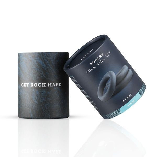 Набір ерекційних кілець Boners 3-Piece Cock Ring Set - Grey SO8844