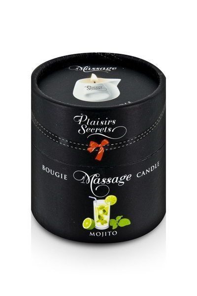 Масажна свічка Plaisirs Secrets Mojito (80 мл) подарункова упаковка, керамічний посуд SO1853