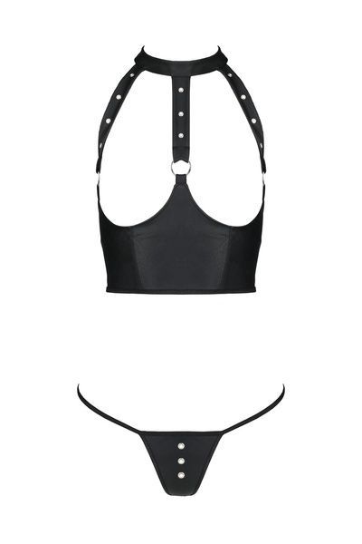 GENEVIA SET WITH OPEN BRA black L/XL - Passion SO8439