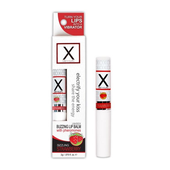 Стимулювальний бальзам для губ унісекс Sensuva - X on the Lips Strawberry з феромонами, полуниця SO4461