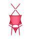 Прозрачный корсет Obsessive Lacelove corset XS/S Red, кружево, подвязки для чулок SO8649 фото 4
