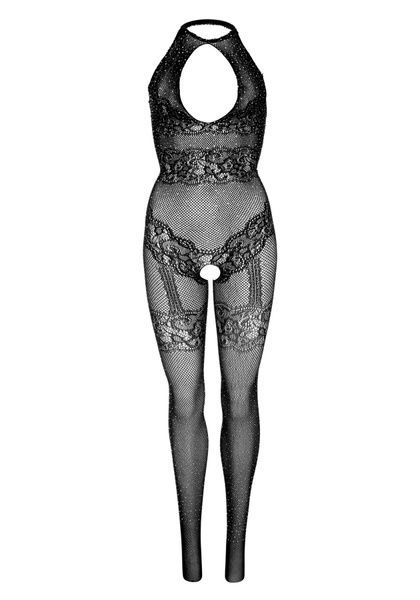Leg Avenue Rhinestone Lace and Net Bodystocking OS Black SO7889