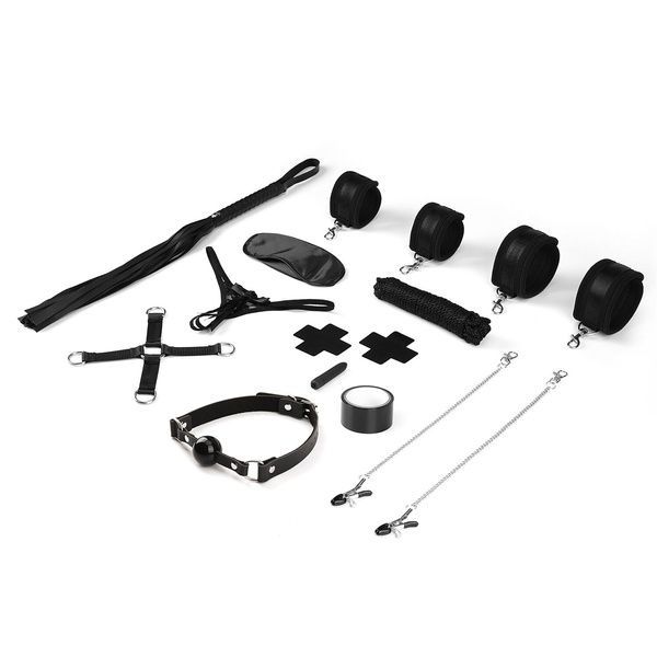 БДСМ-набор Liebe Seele Bound You 12pcs set, 12 предметов, в комплекте вибропуля и кружевные стринги SO9505 фото