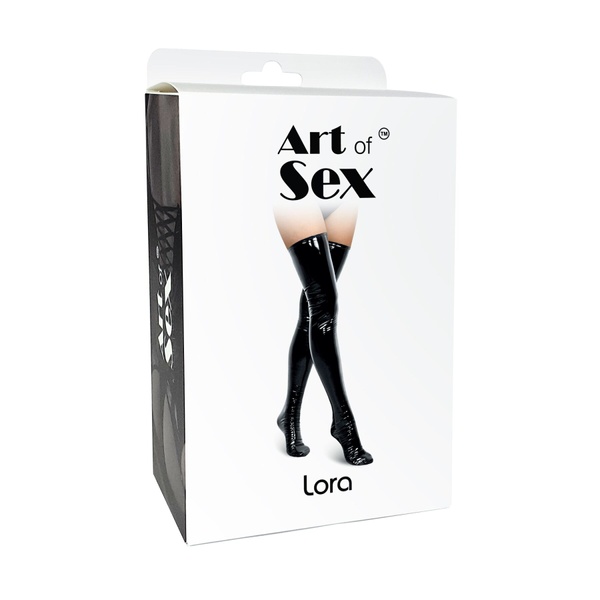 Сексуальні вінілові панчохи Art of Sex - Lora, розмір L, колір чорний SO7338