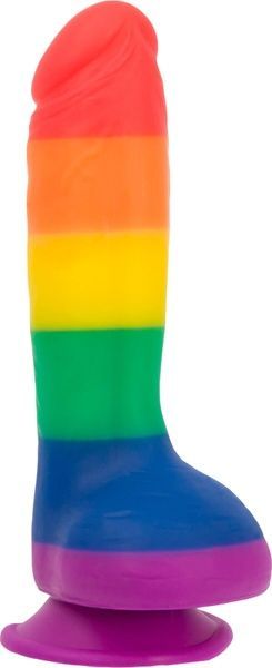 Райдужний фалоімітатор ADDICTION - JUSTIN - 8 "- RAINBOW, 20,3 см, силікон, вібропуля в подарунок SO4533