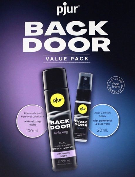 Подарунковий набор pjur BACK DOOR Value Pack: силіконова змазка 100 мл та розслаблювальний спрей 20 мл SX0672