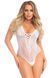 Leg Avenue Floral lace thong teddy OS White SO7963 1