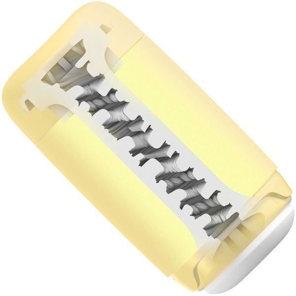 Мастурбатор TENGA PUFFY Custard Yellow, ультрам&rsquo;який матеріал, багаторазовий, наскрізний SX1328