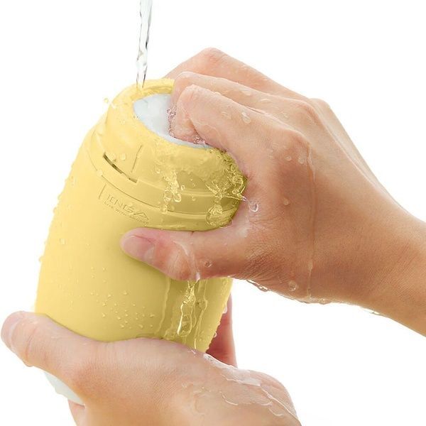 Мастурбатор TENGA PUFFY Custard Yellow, ультрам&rsquo;який матеріал, багаторазовий, наскрізний SX1328