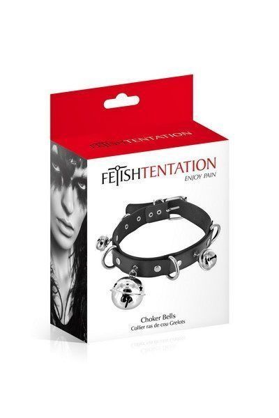 Нашийник c дзвіночками Fetish Tentation Choker Bells, екошкіра SO2238