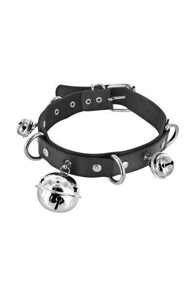 Нашийник c дзвіночками Fetish Tentation Choker Bells, екошкіра SO2238