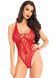 Leg Avenue Floral lace thong teddy OS Red SO7964