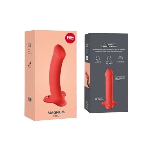 Фалоімітатор Fun Factory MAGNUM, помаранчевий, дуже гнучкий, довжина 18,3 см, діаметр 3,7 см SX0985