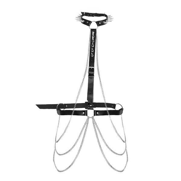 Портупея жіноча Art of Sex - Keliya Leather harness, натуральна шкіра, розмір XS-2XL, колір чорний SO7504