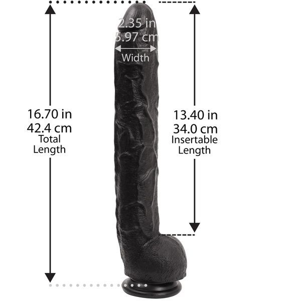 Фалоімітатор Doc Johnson Dick Rambone Cock Black (в ПЕ пакеті!), діаметр 6 см, довжина 42 см, ПВХ SO4555