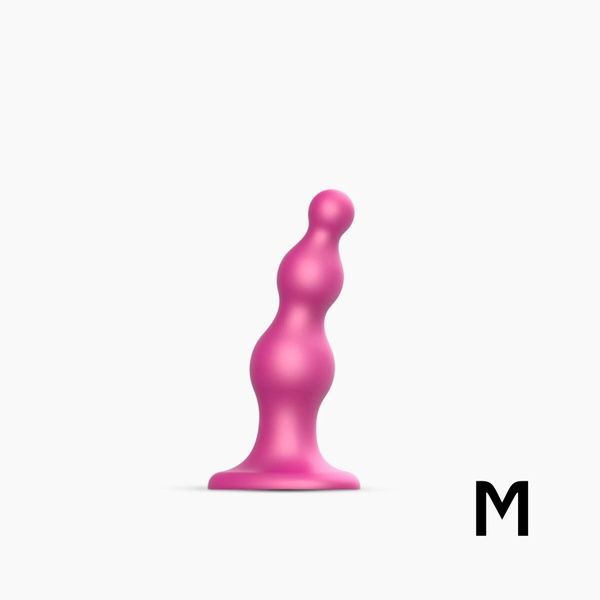 Насадка для страпона Strap-On-Me DILDO PLUG BEADS FRAMBOISE METALLIC - M SO7819