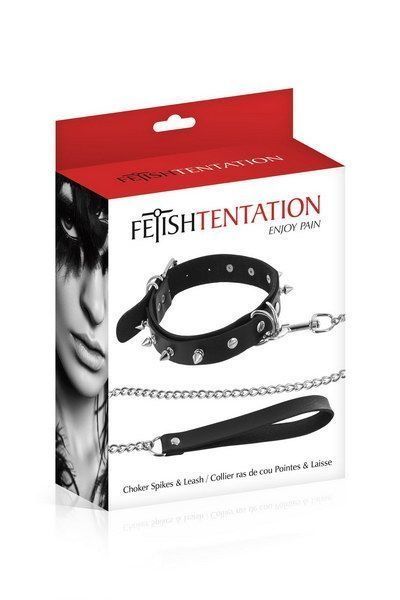 Нашийник з повідцем Fetish Tentation Spikes and Leash SO2239