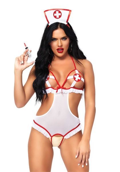 Leg Avenue Roleplay Naughty Nurse OS White/Red SO7892
