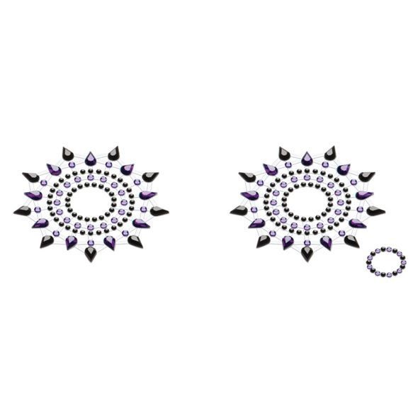Пестіс з кристалів Petits Joujoux Gloria set of 2 - Black/Purple, прикраса на груди SO3136