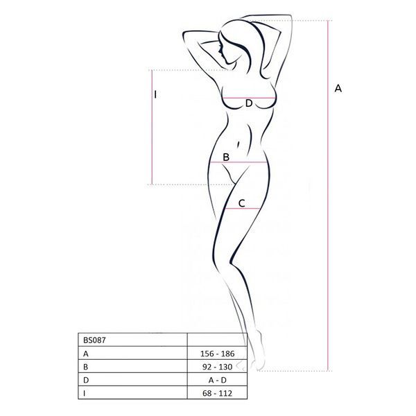 Бодистокинг в крупную сетку Passion BS087 black, открытая спина, халтер, с доступом SO6379 фото