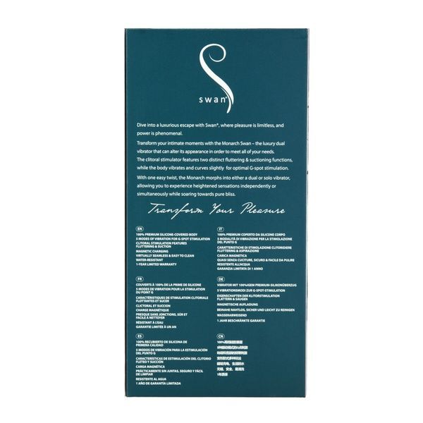 Вакуумний вібратор Swan The Monarch Swan Teal SO8905