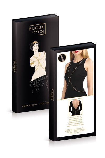 Золотистий ланцюжок для бюста Bijoux Pour Toi &ndash; Elena Gold зі стразами SO5986