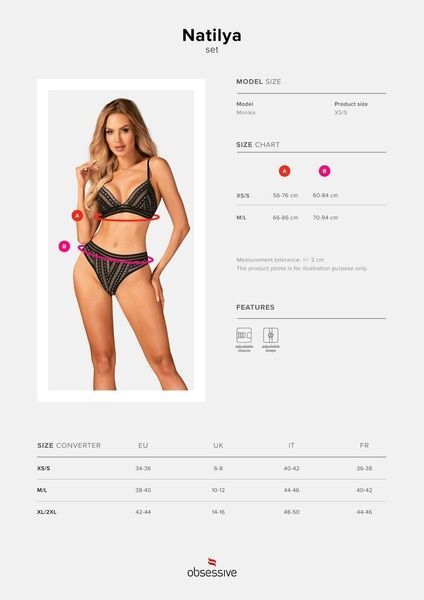 Obsessive Natilya 2-pcs set XS/S SO7717