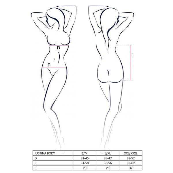 Боди монокини с открытой грудью Passion JUSTINA BODY L/XL, black EL15401 фото