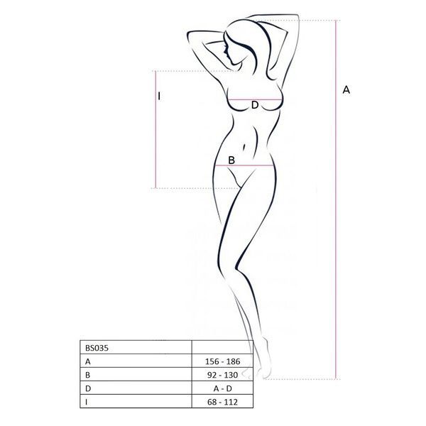Бодістокінг Passion BS035 black, боді, імітація топа і трусиків PBS035B