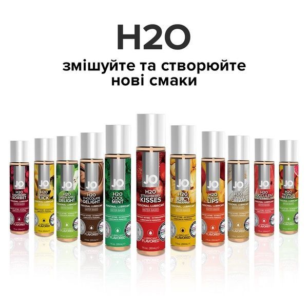 Змазка на водній основі System JO H2O &mdash; Strawberry Kiss (30 мл) без цукру, рослинний гліцерин SO1469
