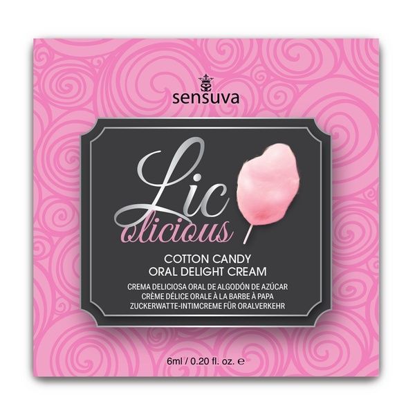 Пробник гелю для мінету Sensuva Lic-o-licious Cotton Candy (6 мл), оліїстий, без цукру SX0661