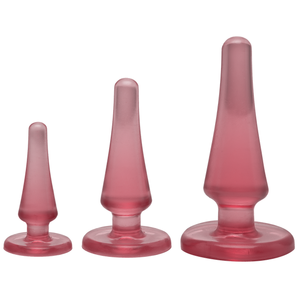 Набір анальних пробок Doc Johnson Crystal Jellies - Pink, макс. діаметр 2см - 3 см - 4 см SO1975