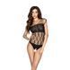 Бодістокінг Passion BS035 black, боді, імітація топа і трусиків PBS035B 1