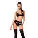 Комплект білизни TONYA SET black L/XL - Passion Exclusive: трусики, ліф, пояс для панчох PS24110 1