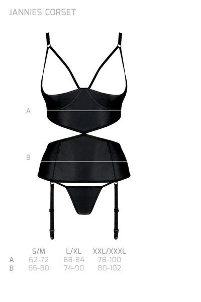 JANNIES CORSET black L/XL - Passion SO8445