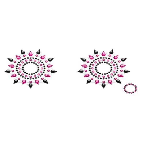 Пестіс з кристалів Petits Joujoux Gloria set of 2 - Black/Pink, прикраса на груди SO3138