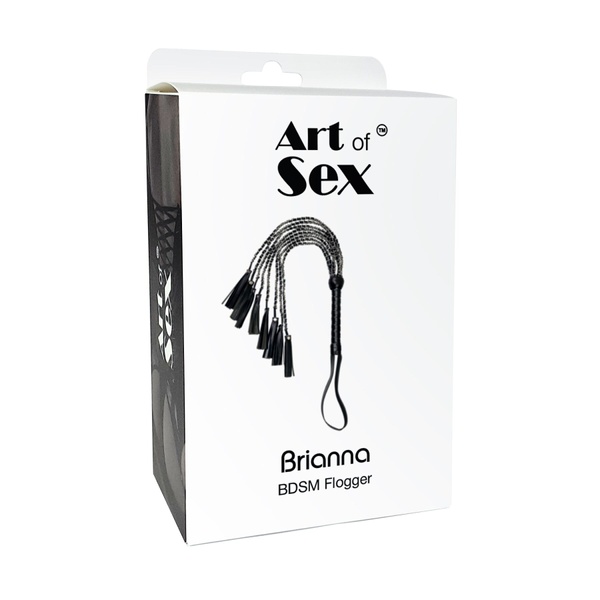 Ажурний батіг з екошкіри Art of Sex - Brianna, колір чорний SO9665