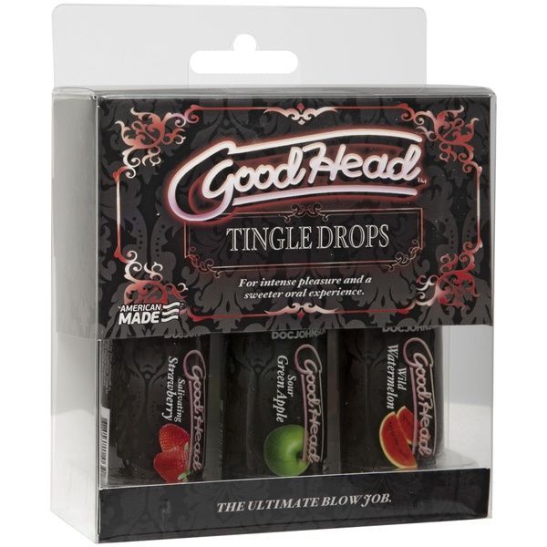 Набір крапель для мінету Doc Johnson GoodHead - Tingle Drops (Watermelon, Green Apple, Strawberry) SO9853