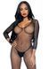 Leg Avenue V Front Bodystocking Black O/S SO8613 1