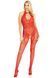 Бодистокинг Leg Avenue Rhinestone Lace and Net Bodystocking Red One Size SX1039 фото 5