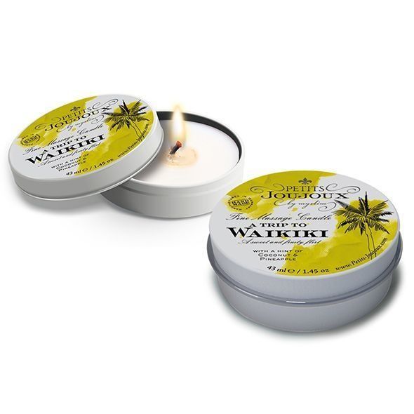 Масажна свічка Petits Joujoux - Waikiki Beach - Coconut and Pineapple (43 мл) з афродизіаками SO3173