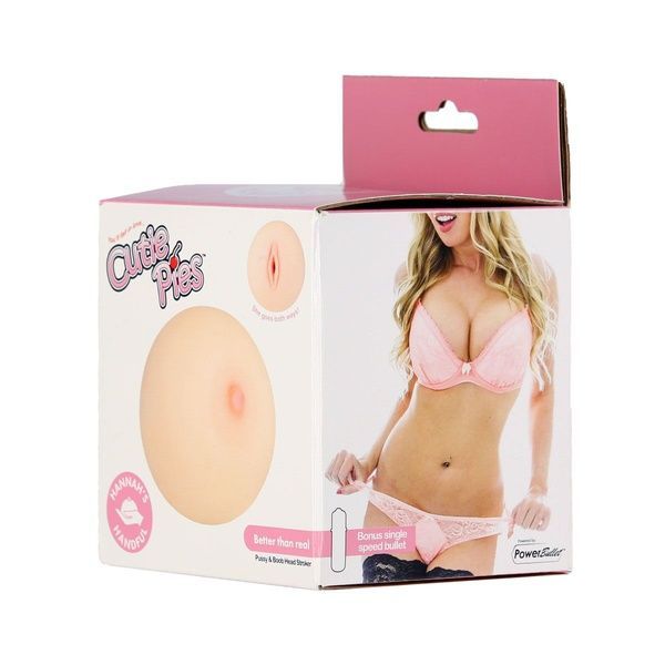 Мастурбатор-груди Cutie Pies Hannah's Handful - Pussy & Boob, глибина 9,9 см, віброкуля в подарунок SO7757