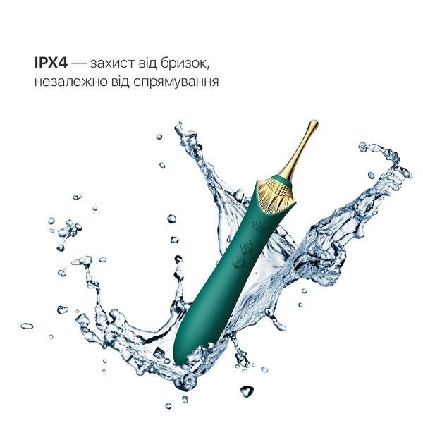 Вагинально-клиторальный вибратор Zalo &mdash; Bess Turquoise Green, многофункциональный с насадками SO6652 фото